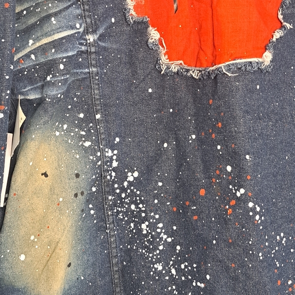 Jewel House Frosted Denim Jean Jacket 4X Paint Splatter Brand New With Tags - Picture 11 of 14